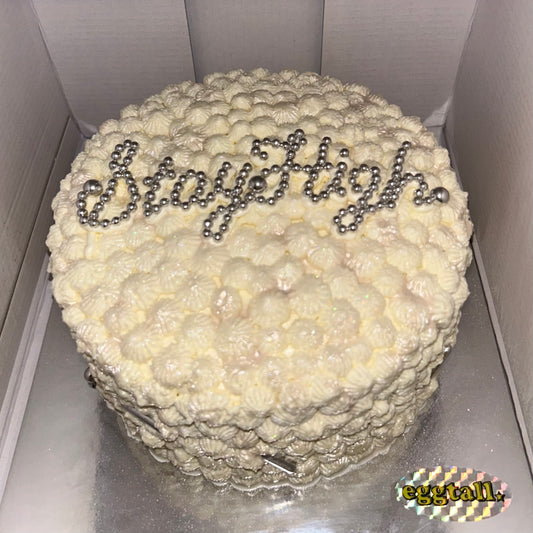 Sugar ball writing cake